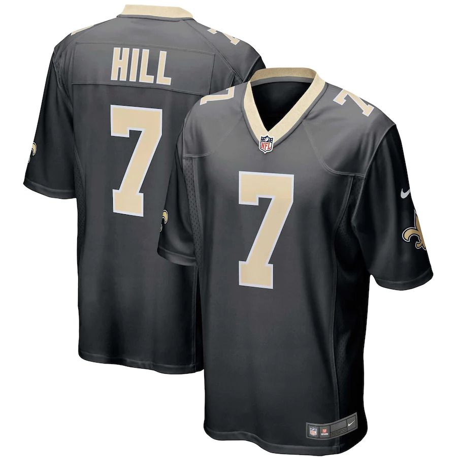 Men New Orleans Saints 7 Taysom Hill Nike Black Game Player NFL Jersey